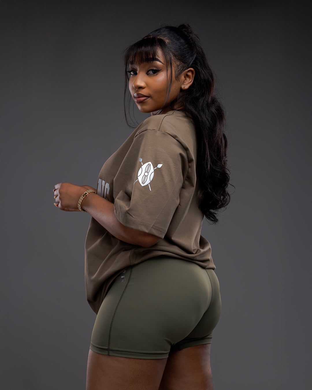 Army Green Ignite Tee & Vintage Green Bike Short Set