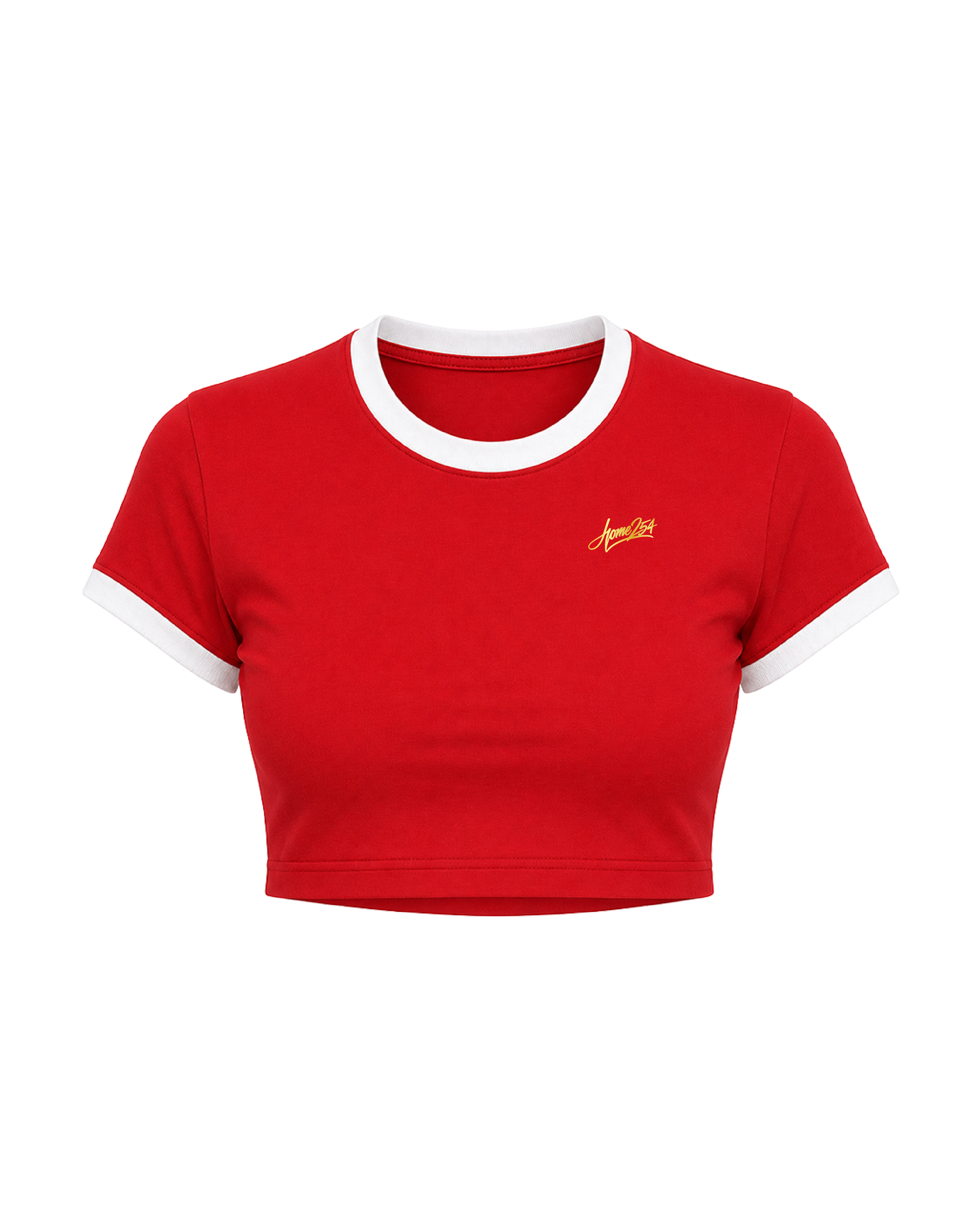 DOLLY CROPPED TEE - Red + White