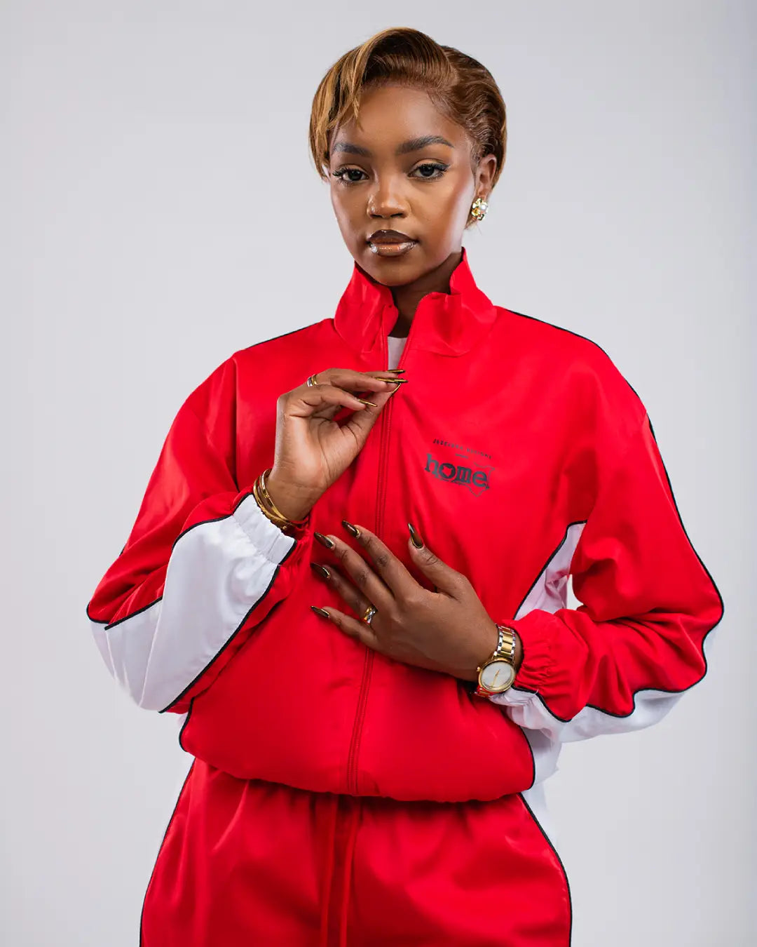 Cropped Urban Luxe Jacket - Red & White