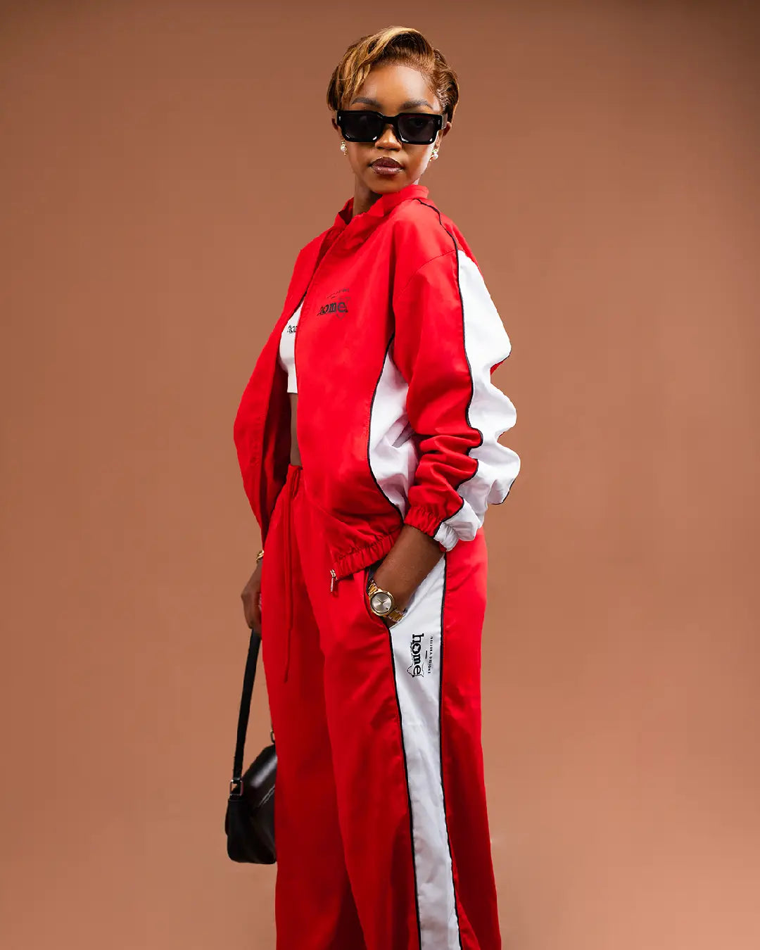 Cropped Urban Luxe Jacket - Red & White