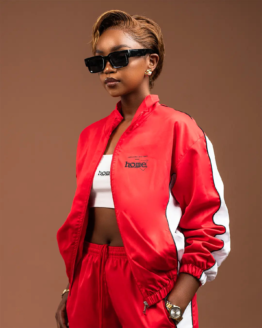 Cropped Urban Luxe Jacket - Red & White