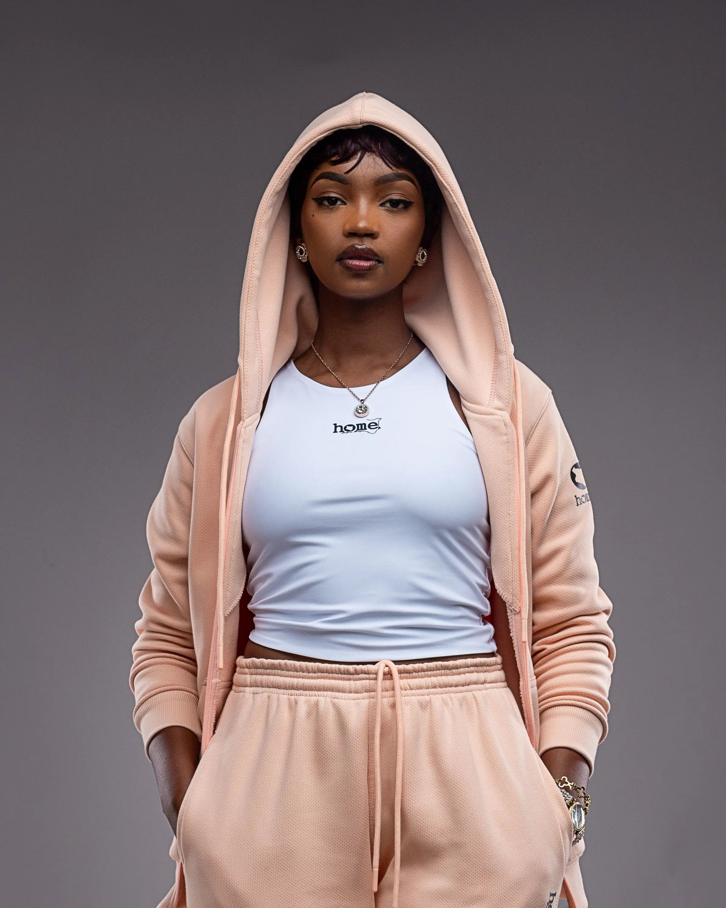 Accolade Matching Set – Pastel Orange (Zipped Hoodie + Cosy Pants)