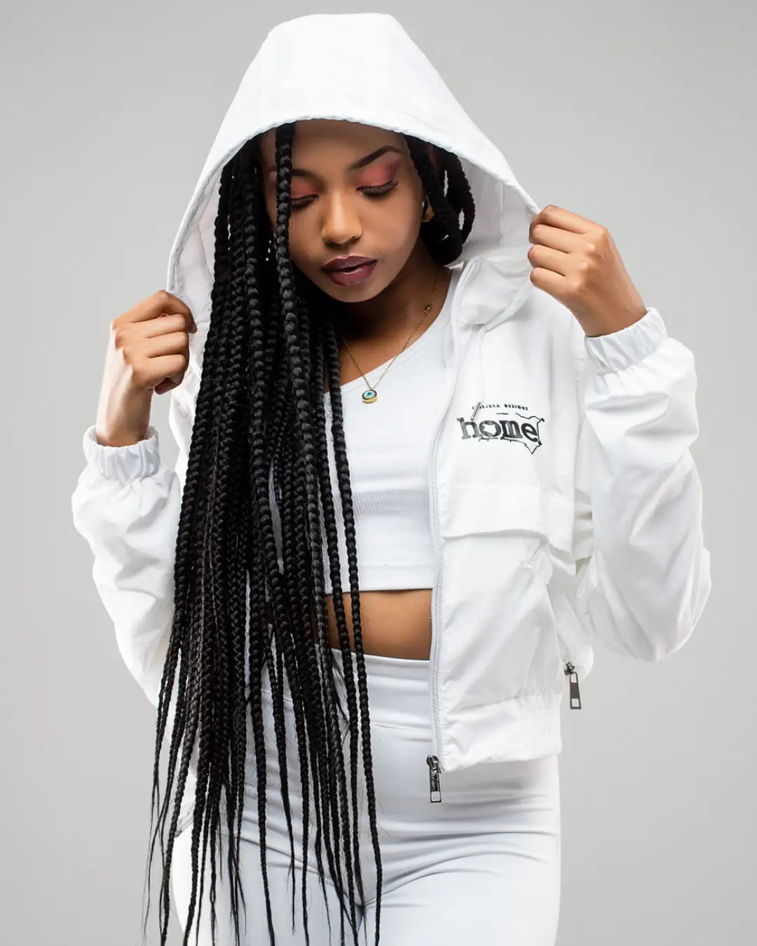 Zuma Cropped Bomber Jacket - White