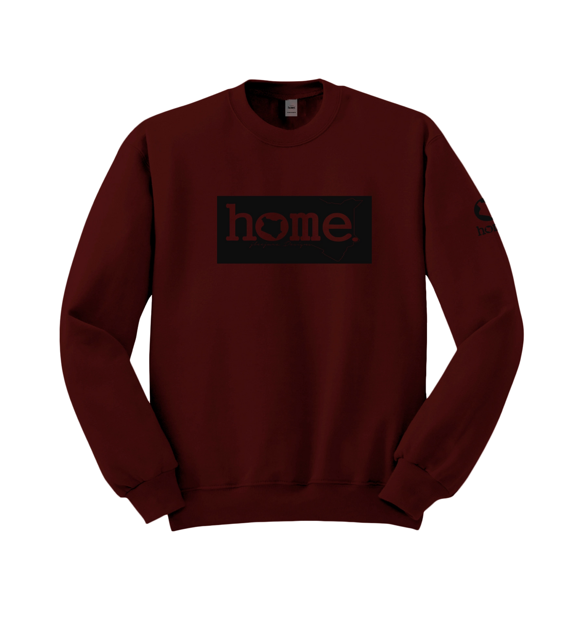 home_254 MAROON SWEATSHIRT (HEAVY FABRIC) WITH A BLACK CLASSIC PRINT
