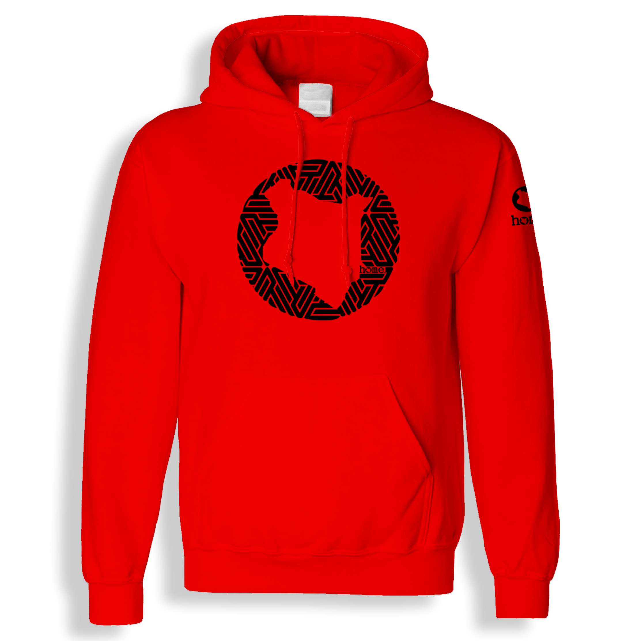 home_254 BLOOD ORANGE KIDS HOODIE WITH A BLACK MAP PRINT