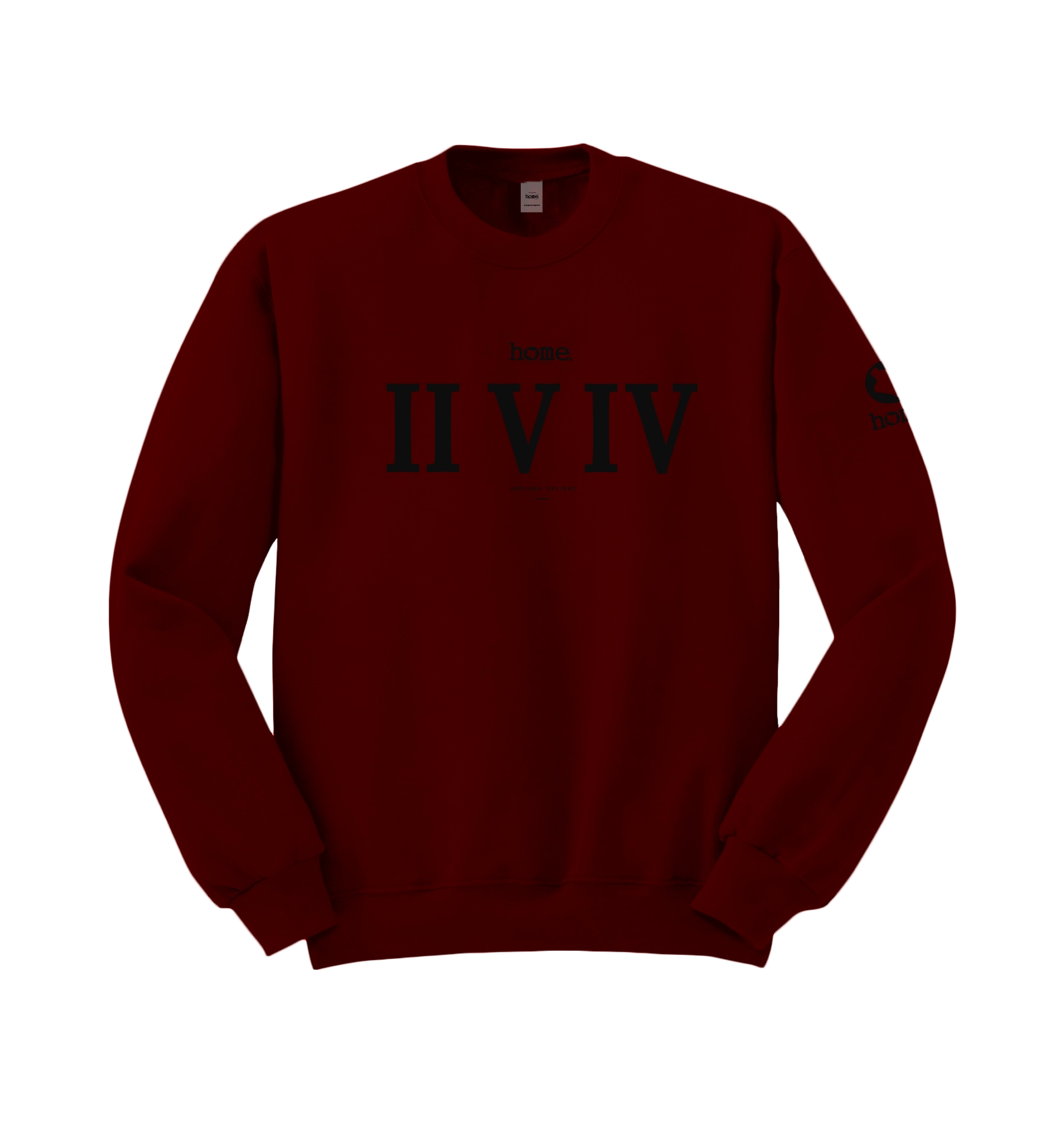 home_254 MAROON RED SWEATSHIRT WITH A BLACK ROMAN PRINT
