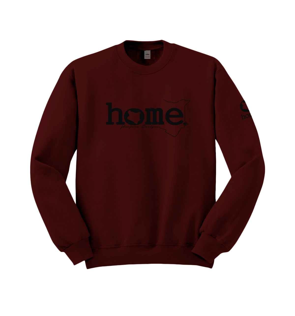 home_254 MAROON SWEATSHIRT (HEAVY FABRIC) WITH A BLACK WORDS PRINT