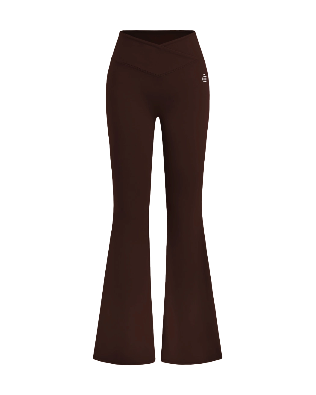 Cross-waist Flared Leggings - Chocolate Brown