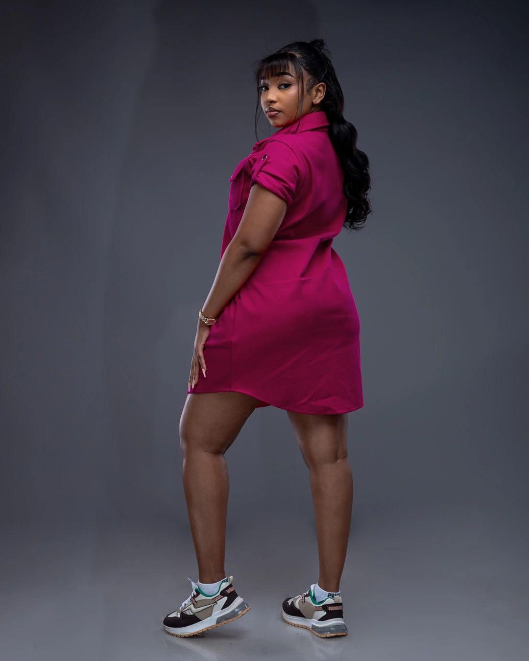MiraMode Dress - Fuchsia