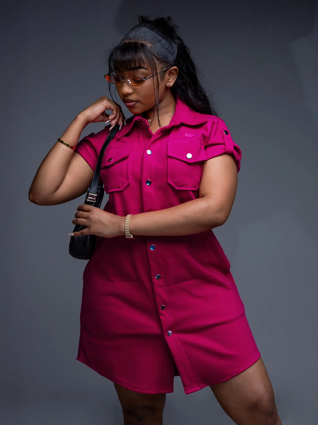 MiraMode Dress - Fuchsia
