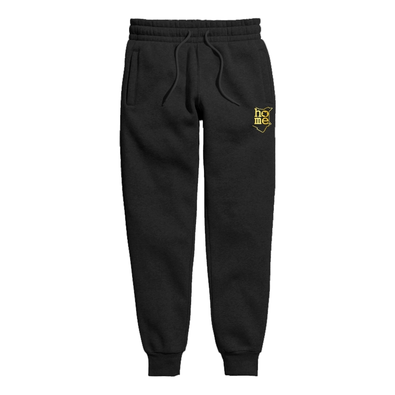 home_254 BLACK NUVETRA™ MENS SWEATPANTS WITH A GOLD PRINT