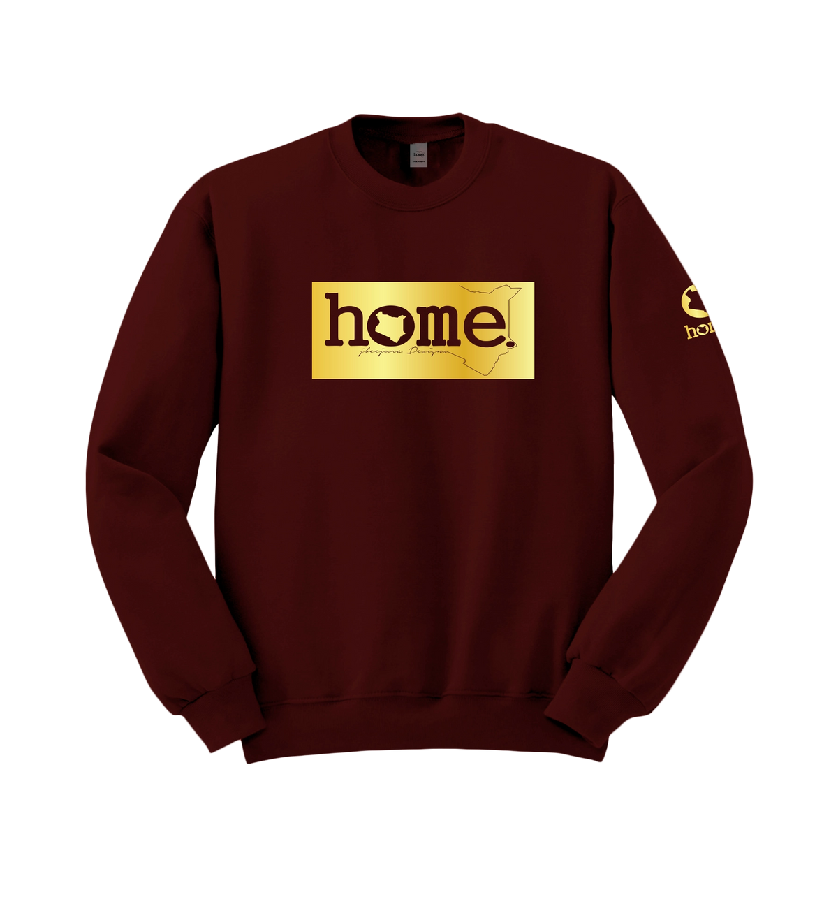 home_254 MAROON SWEATSHIRT (HEAVY FABRIC) WITH A GOLD CLASSIC PRINT