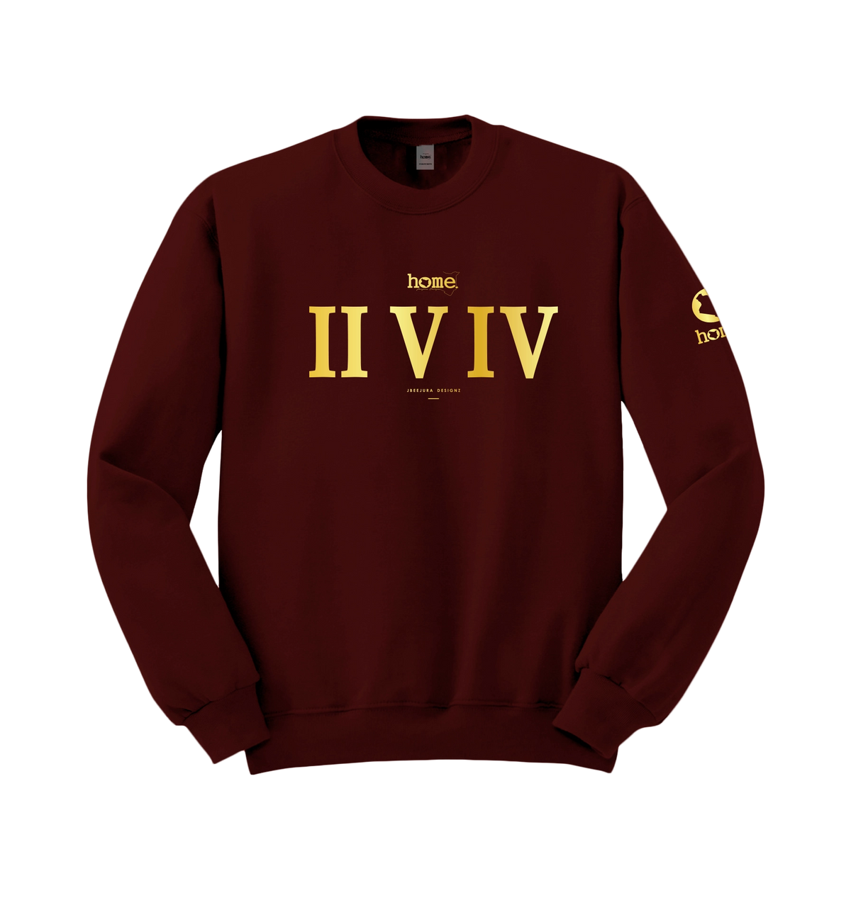 home_254 MAROON SWEATSHIRT (MID-HEAVY FABRIC) WITH A GOLD ROMAN PRINT