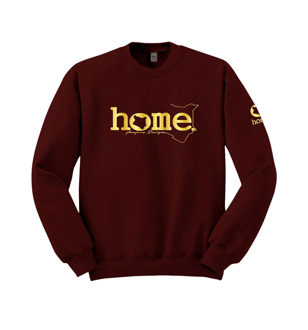home_254 MAROON SWEATSHIRT (HEAVY FABRIC) WITH A GOLD WORDS PRINT