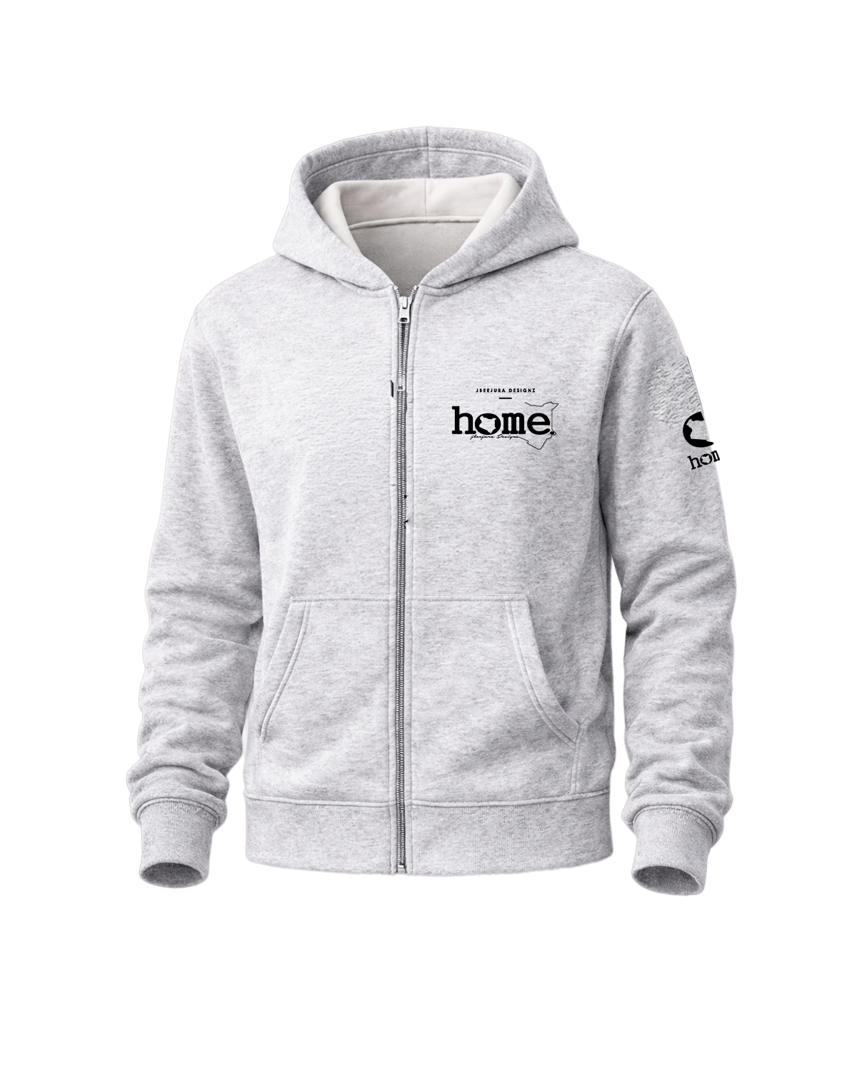 Zip-up Hoodie - Light Grey (Velvet Fabric)