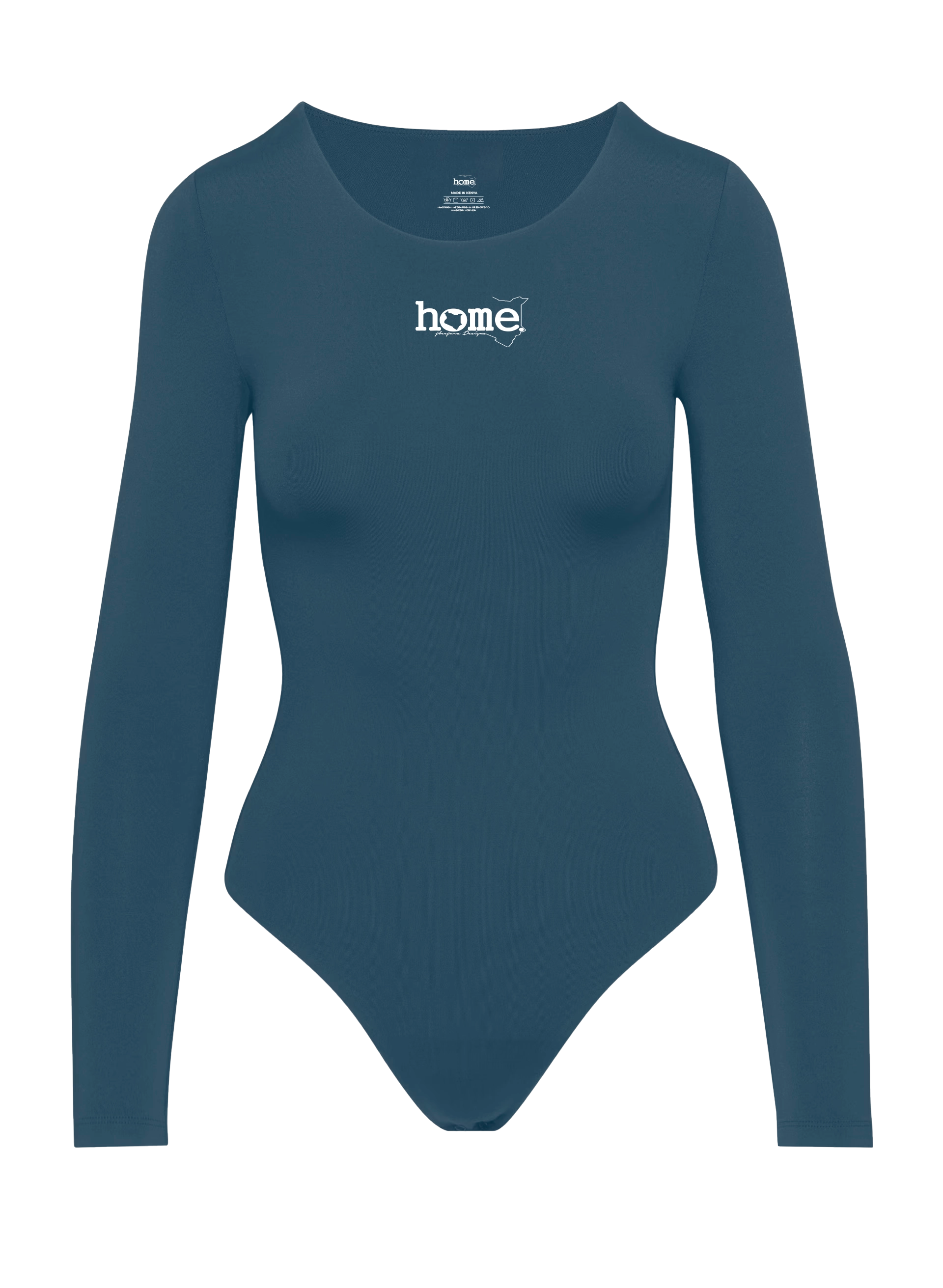 home_254 SCOOP NECK DARK TEAL BODYSUIT WITH A WHITE PRINT
