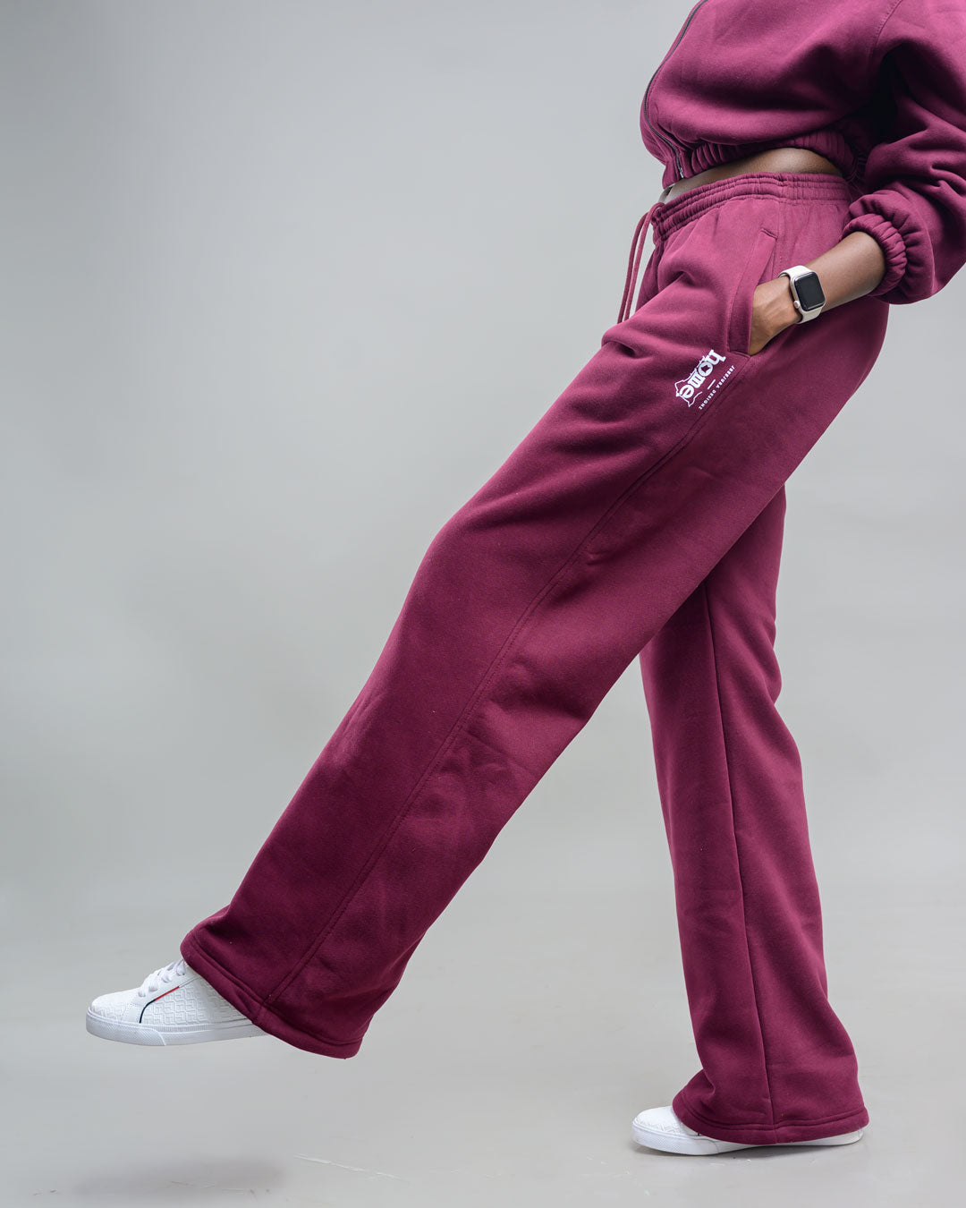Cosy Pants - Deep Scarlet (Velvet Fabric)