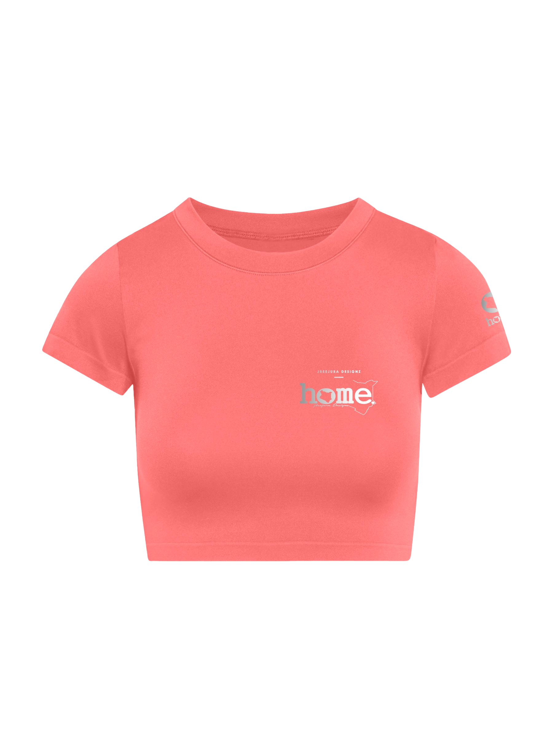 home_254 SHORT SLEEVED MULBERRY CROPPED ARIA TEE WITH A SILVER 3D WORDS PRINT