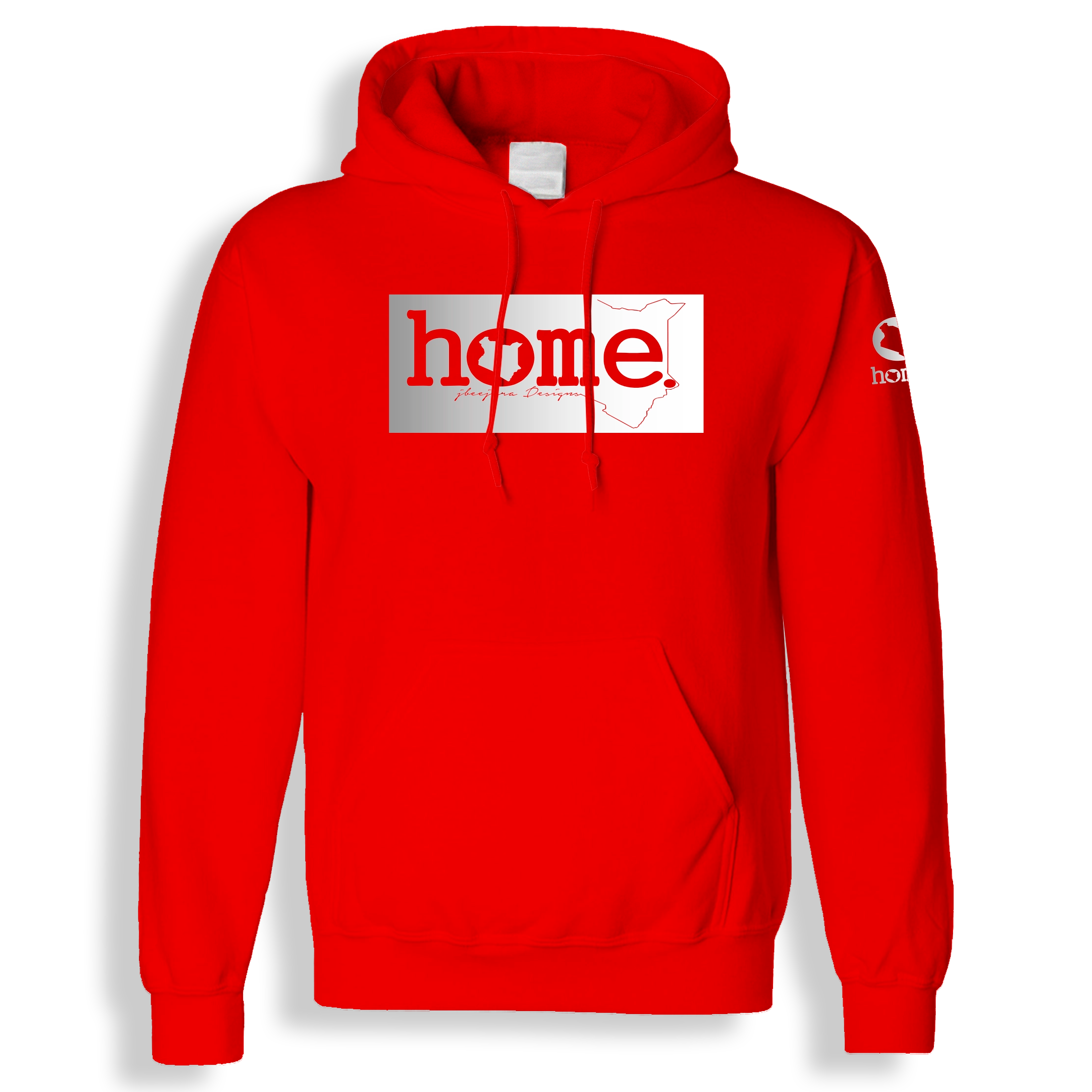 home_254 BLOOD ORANGE KIDS HOODIE WITH A SILVER CLASSIC PRINT