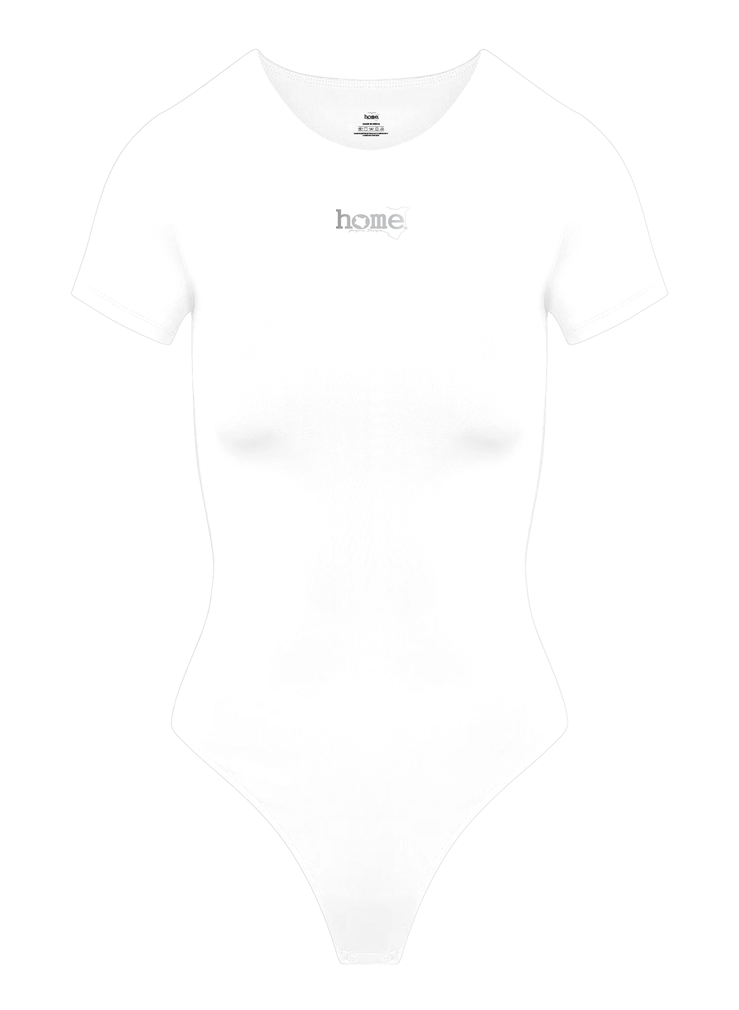 Simple Life Scoop Neck Bodysuit (Short Sleeved) - White