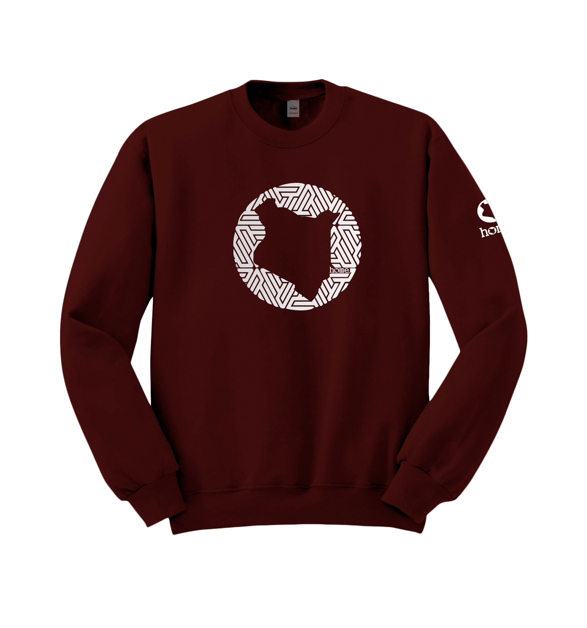 home_254 MAROON SWEATSHIRT (HEAVY FABRIC) WITH A SILVER MAP PRINT