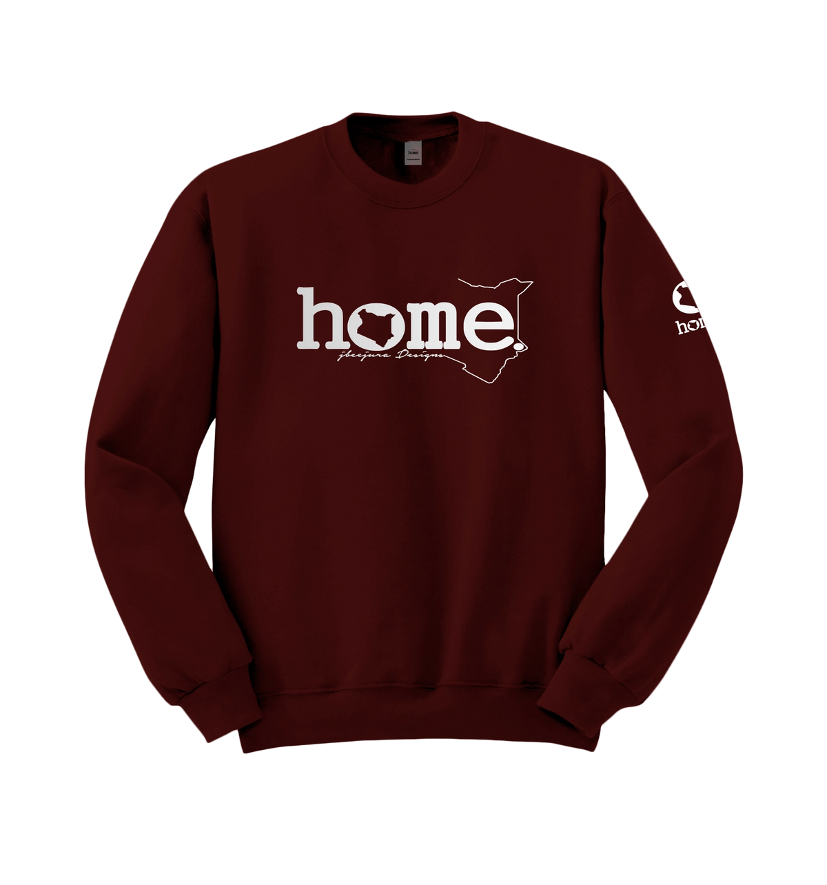 home_254 MAROON SWEATSHIRT (MID-HEAVY FABRIC) WITH A SILVER WORDS PRINT