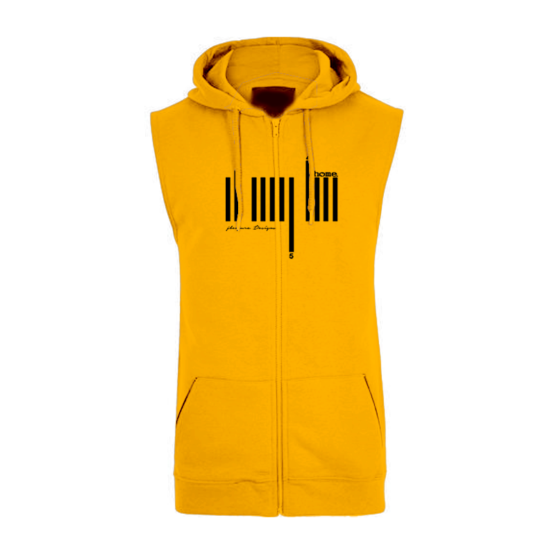 Kids Sleeveless Hoodie - Mustard yellow (Heavy Fabric)