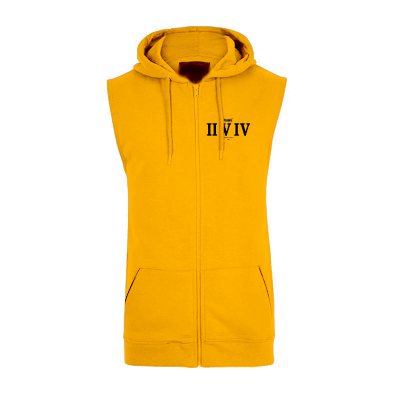 Kids Sleeveless Hoodie - Mustard yellow (Heavy Fabric)