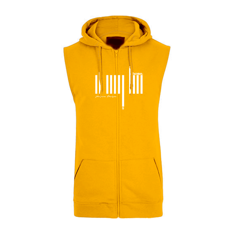 Kids Sleeveless Hoodie - Mustard yellow (Heavy Fabric)