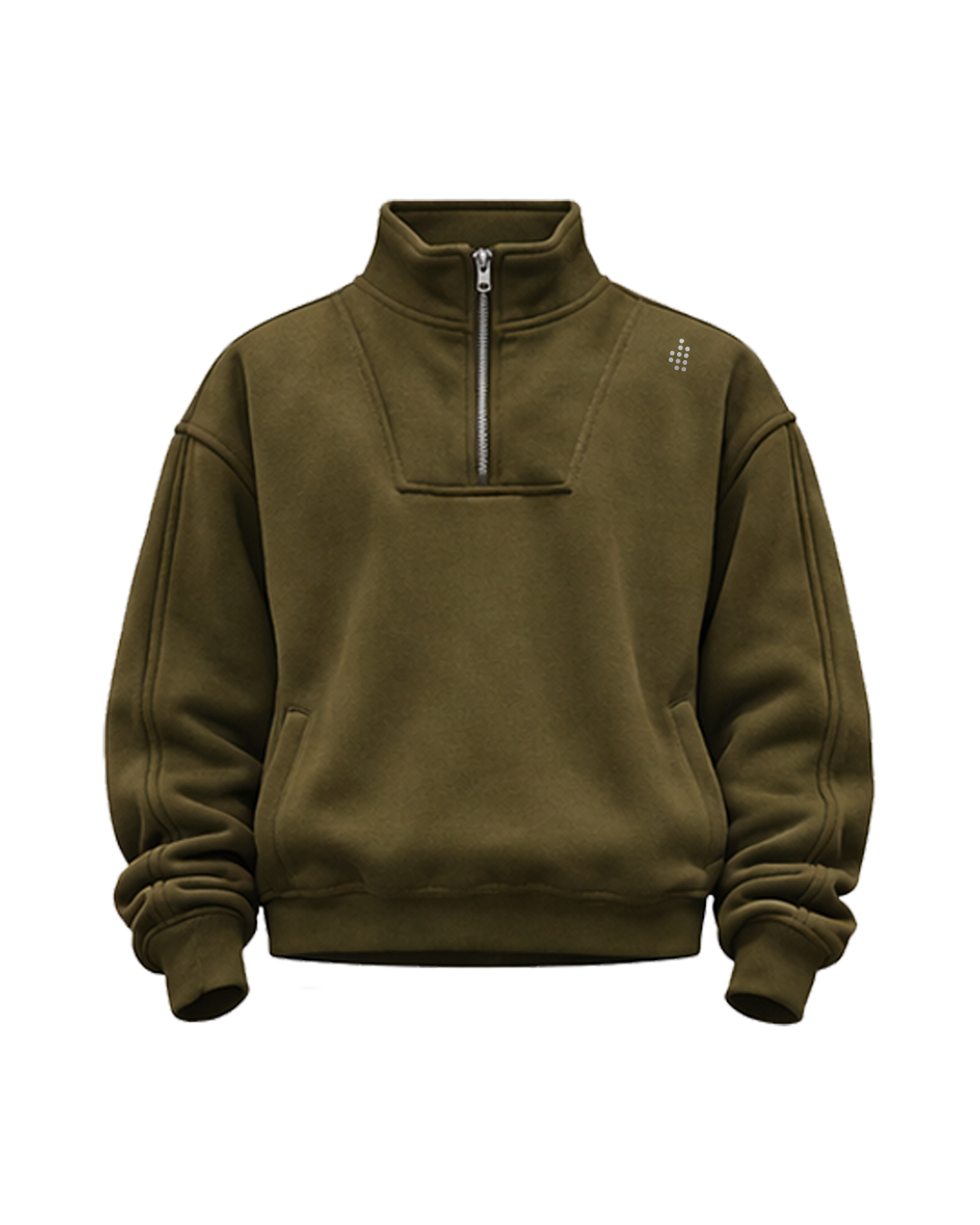 LÛME Mens Quarter Zip Sweater – Army Green
