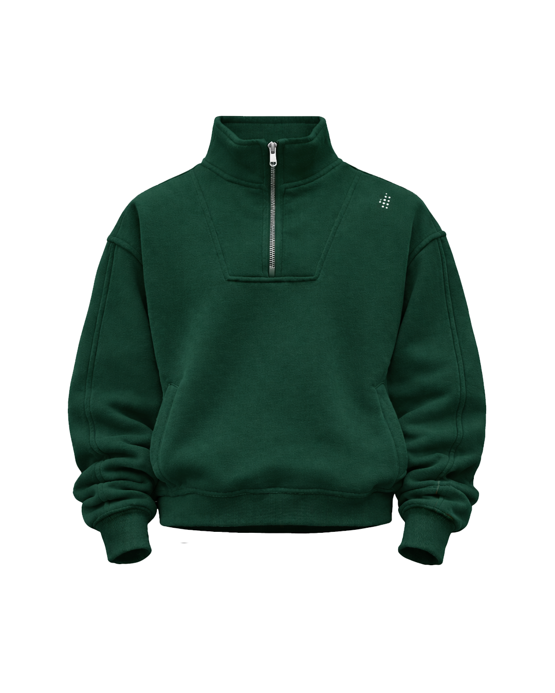 LÛME Mens Quarter Zip Sweater – Rich Green