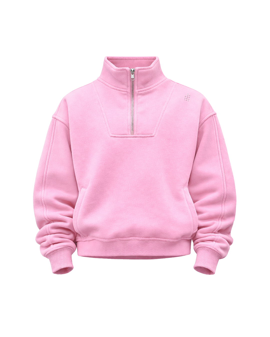 LÛME Men’s Quarter Zip Sweater – Baby Pink