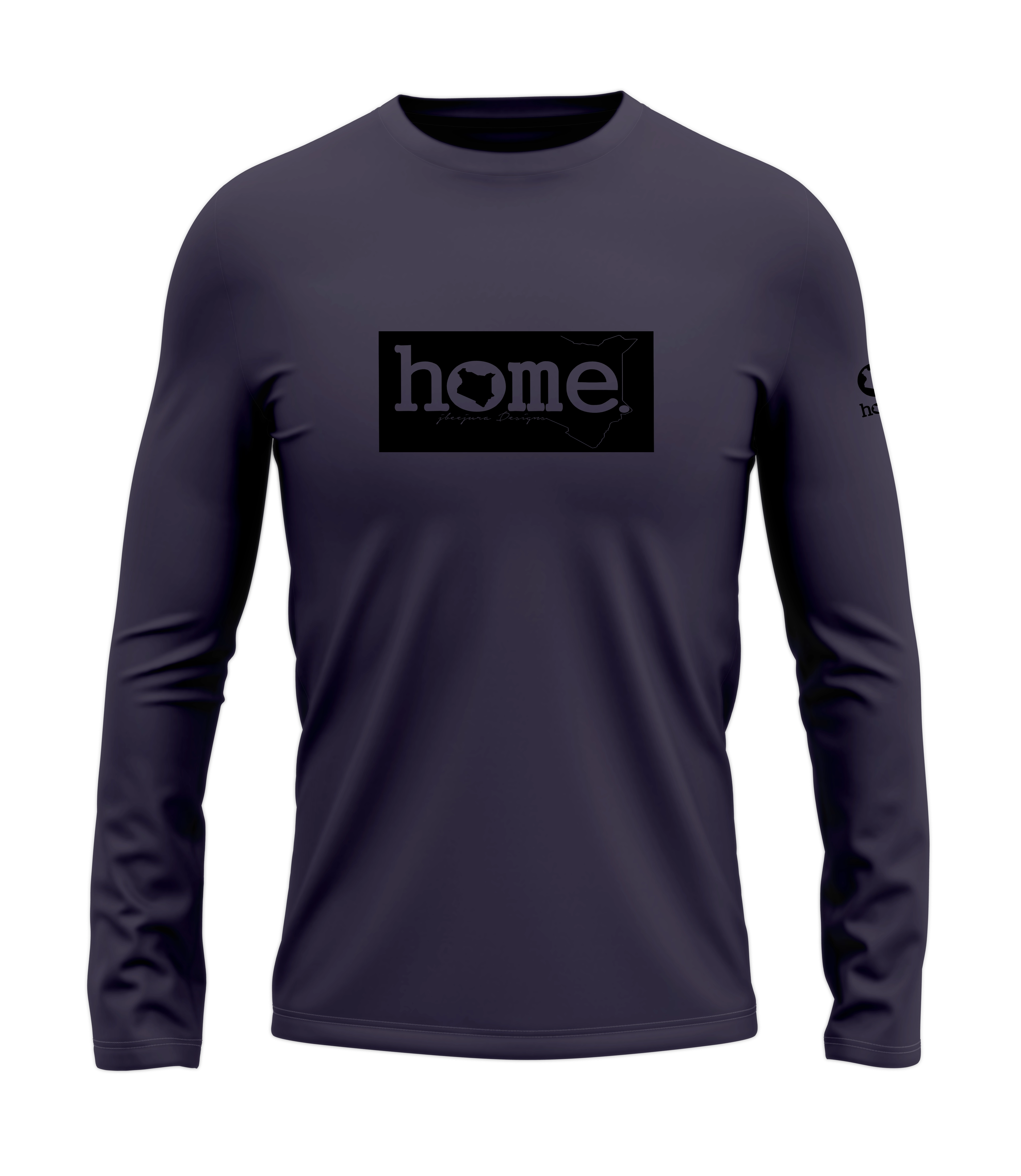 home_254 LONG-SLEEVED RICH PURPLE T-SHIRT WITH A BLACK CLASSIC PRINT – COTTON PLUS FABRIC