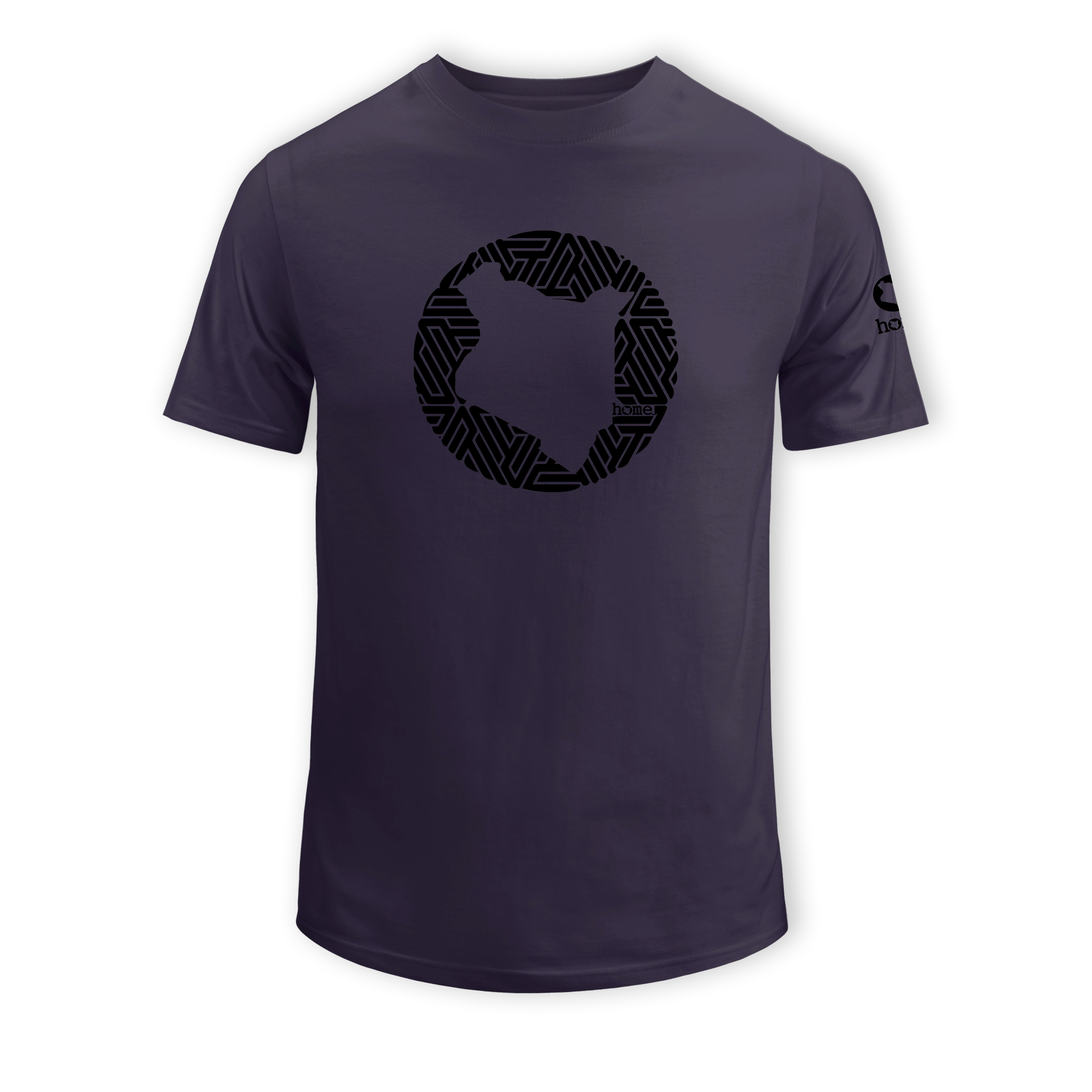 home_254 KIDS SHORT-SLEEVED RICH PURPLE T-SHIRT WITH A BLACK MAP PRINT – COTTON PLUS FABRIC