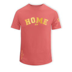 home_254 SHORT-SLEEVED MULBERRY T-SHIRT WITH A GOLD COLLEGE PRINT – COTTON PLUS FABRIC