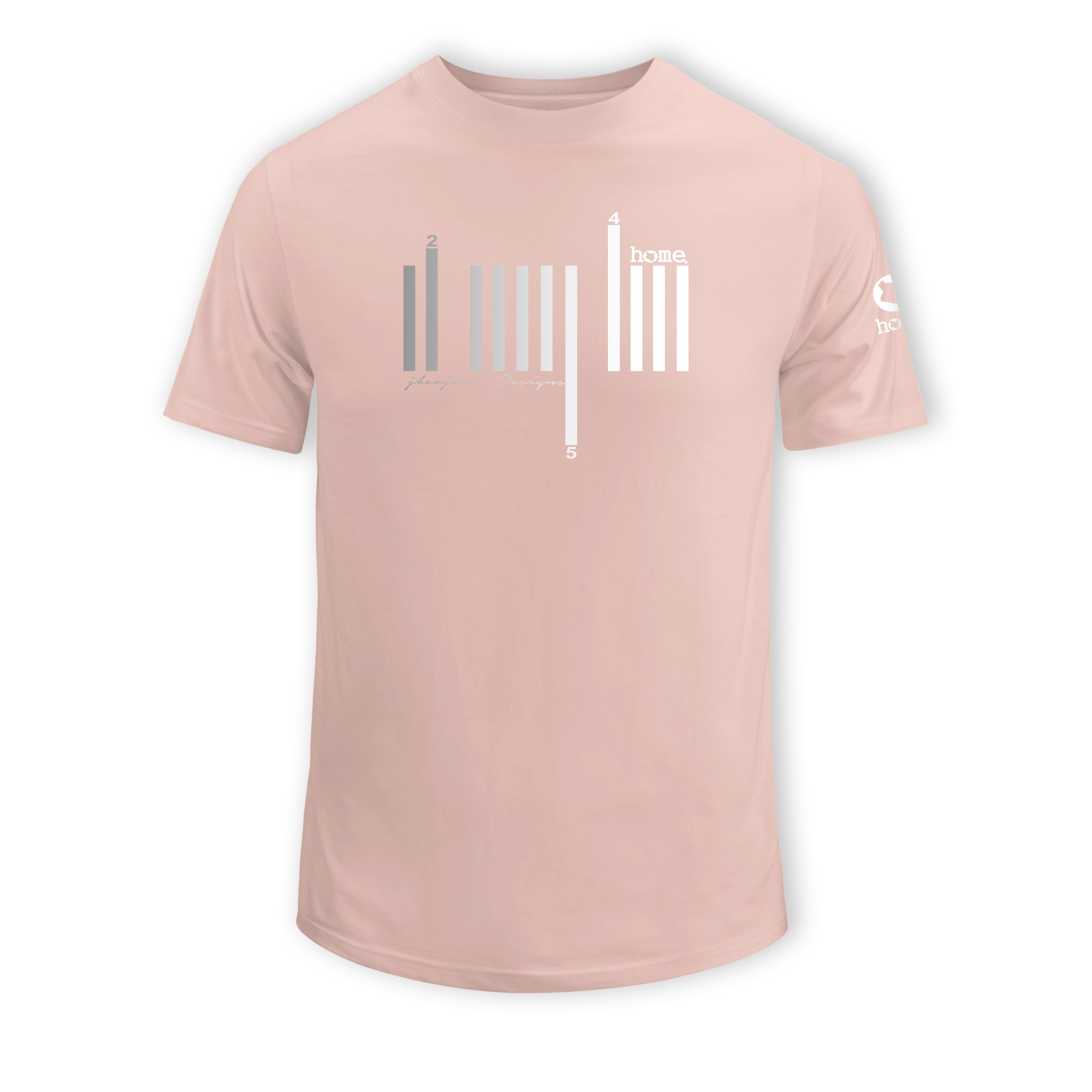 home_254 KIDS SHORT-SLEEVED PEACH T-SHIRT WITH A SILVER BARS PRINT – COTTON PLUS FABRIC