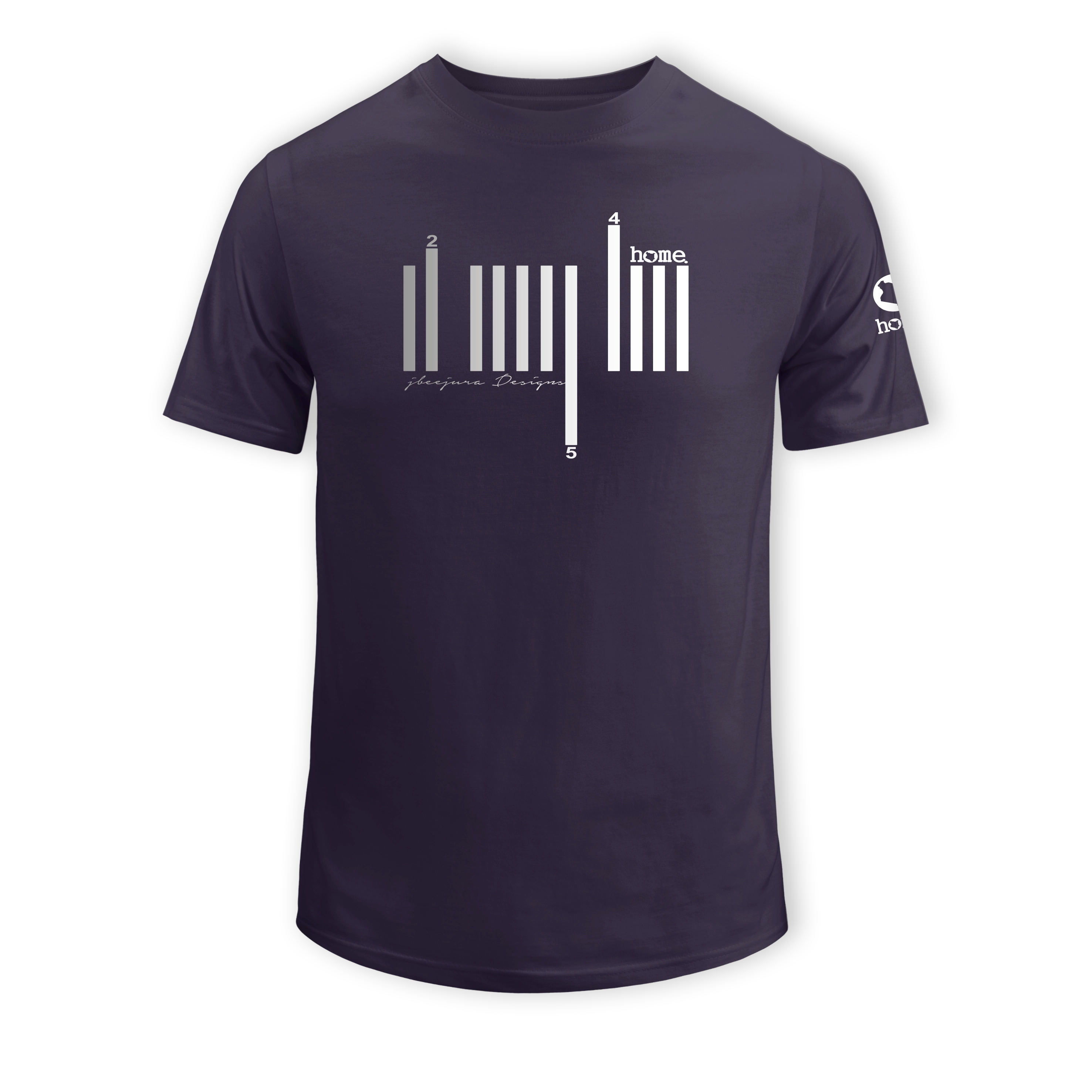 home_254 KIDS SHORT-SLEEVED RICH PURPLE T-SHIRT WITH A SILVER BARS PRINT – COTTON PLUS FABRIC