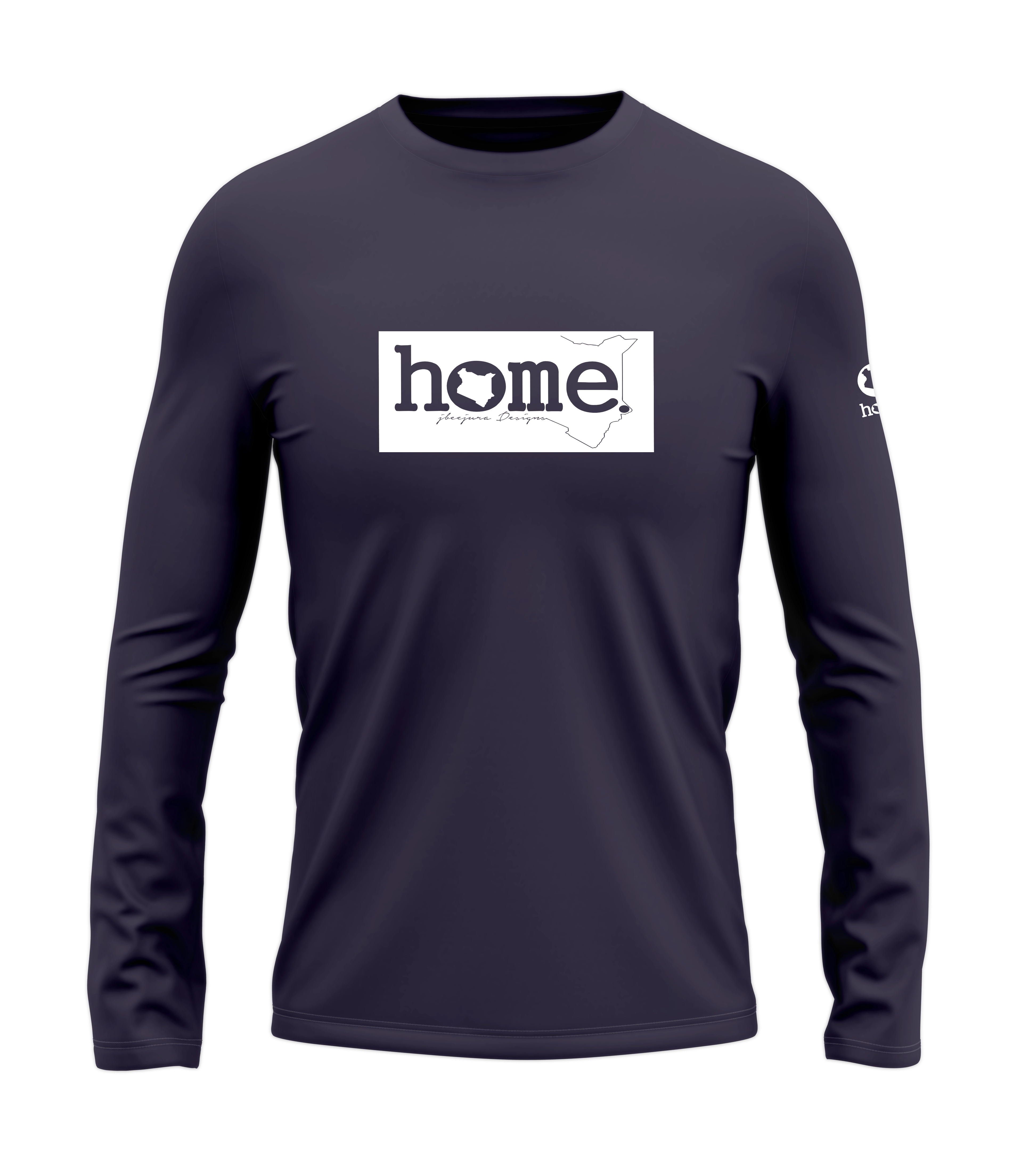 home_254 LONG-SLEEVED RICH PURPLE T-SHIRT WITH A WHITE CLASSIC PRINT – COTTON PLUS FABRIC