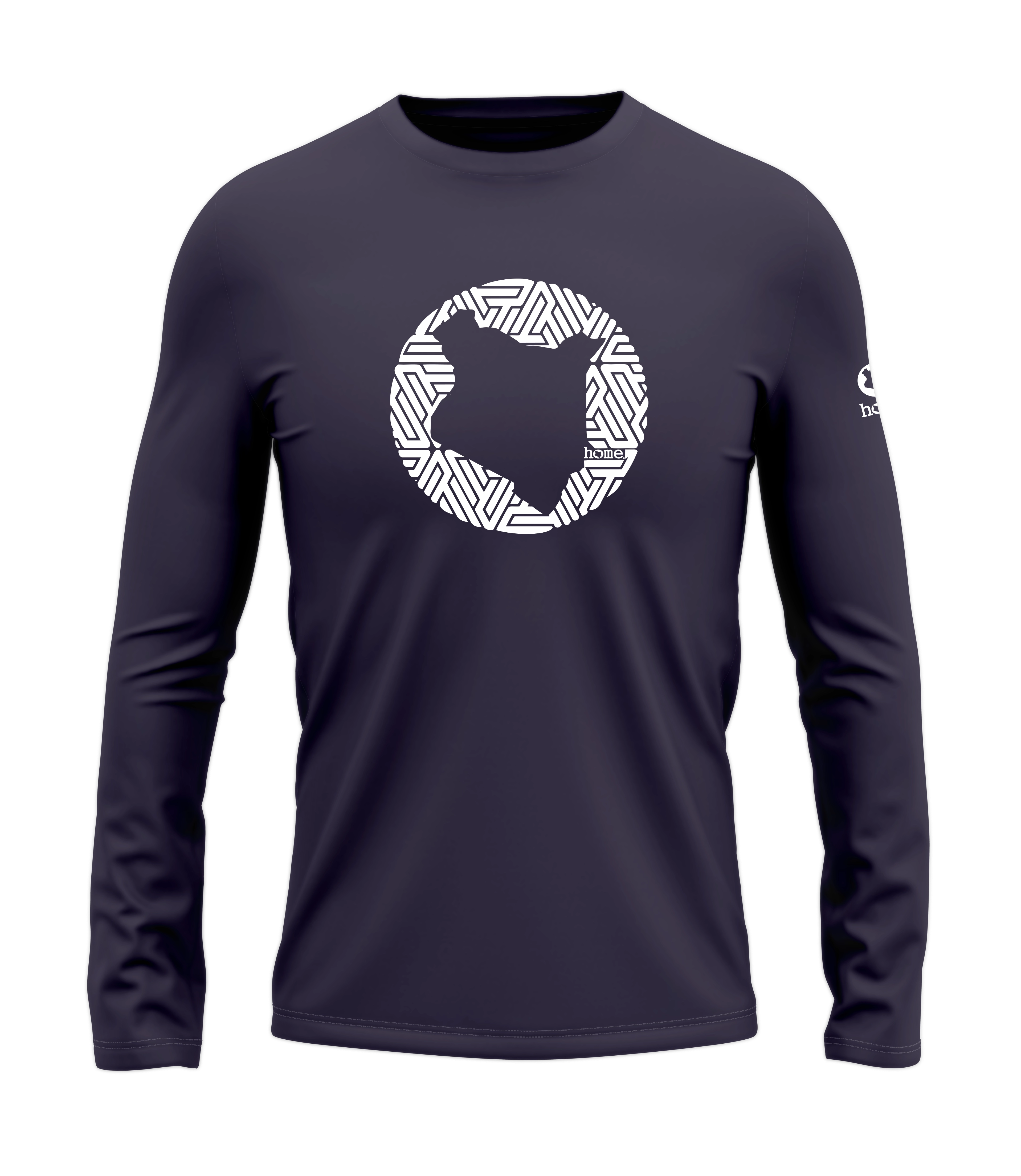 home_254 LONG-SLEEVED RICH PURPLE T-SHIRT WITH A WHITE MAP PRINT – COTTON PLUS FABRIC