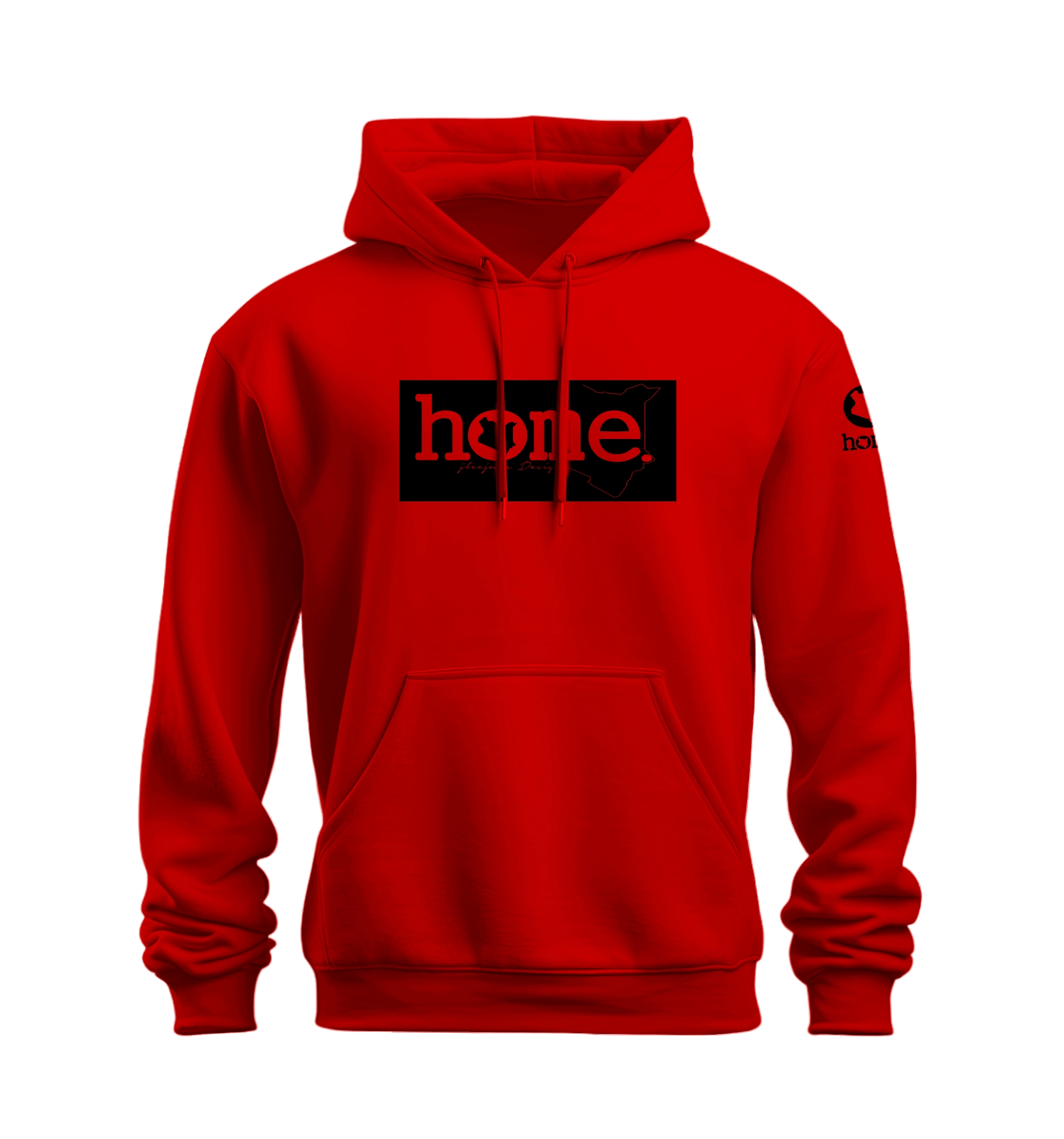 home_254 NUVETRA™ RED HOODIE WITH A BLACK CLASSIC PRINT