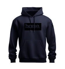 home_254 NUVETRA™ NAVY BLUE HOODIE WITH A BLACK CLASSIC PRINT 