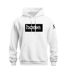 home_254 NUVETRA™ WHITE HOODIE WITH A BLACK CLASSIC PRINT 