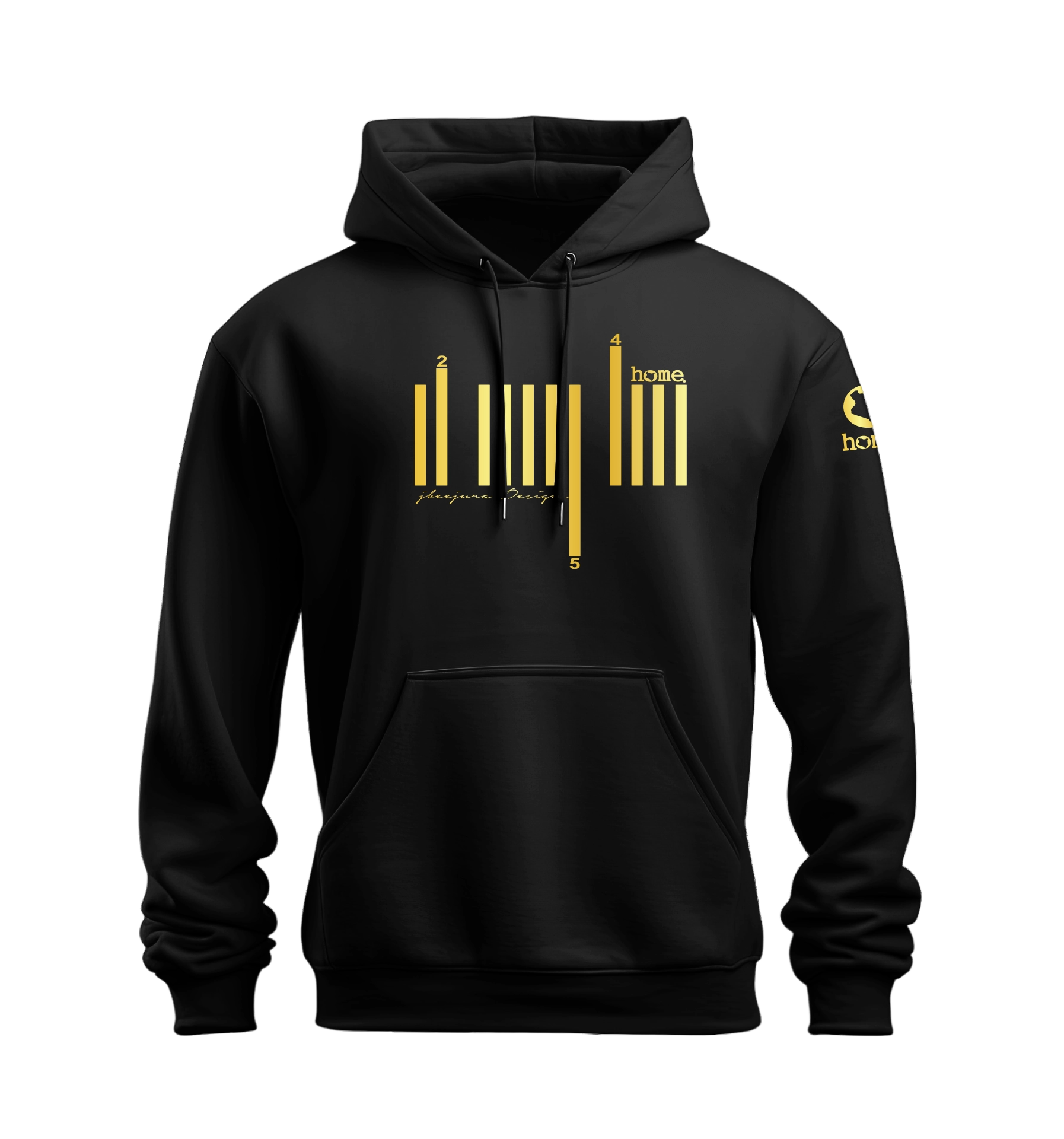 home_254 NUVETRA™ HOODIE WITH A GOLD BARS PRINT 