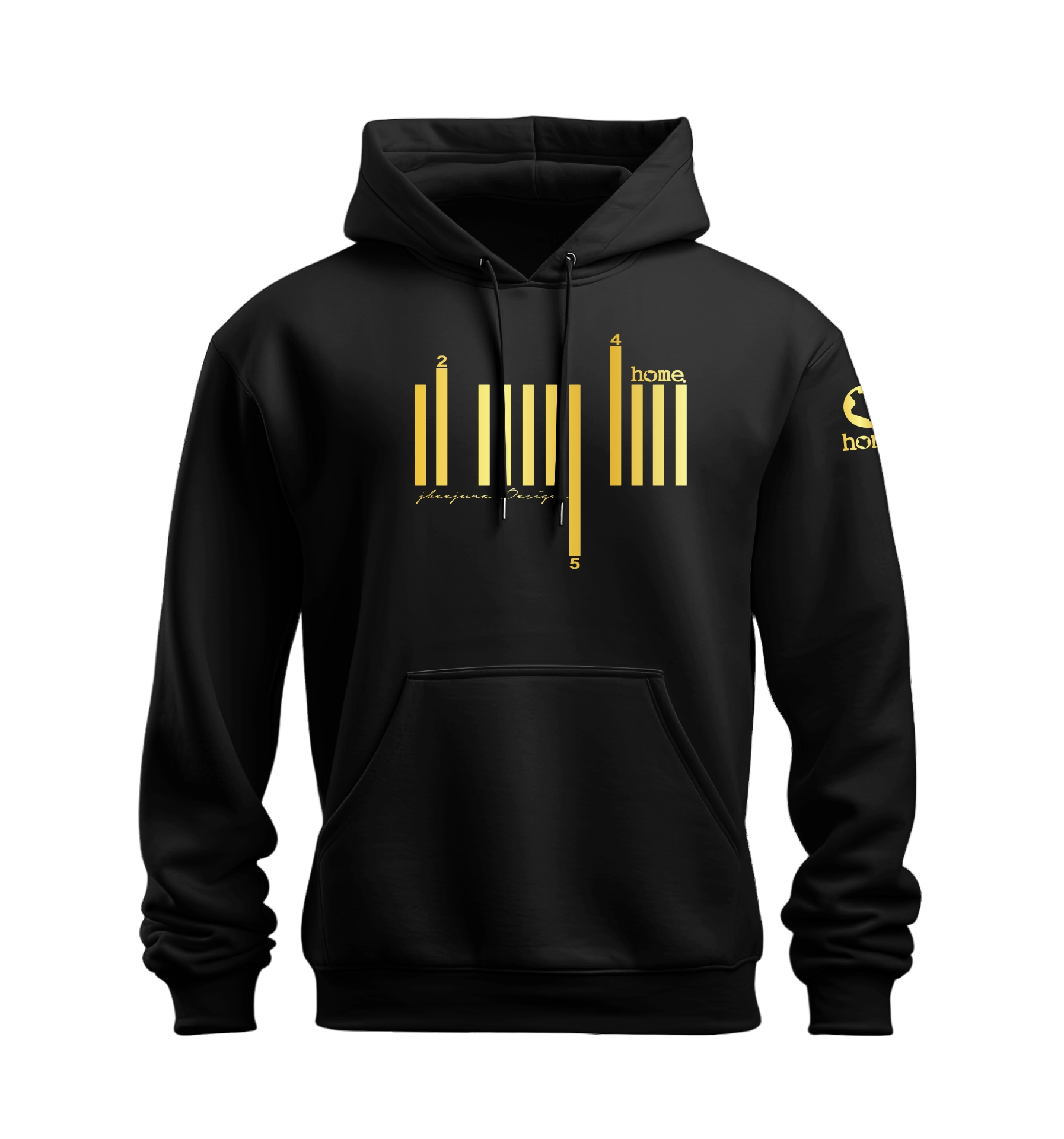 home_254 NUVETRA™ HOODIE WITH A GOLD BARS PRINT
