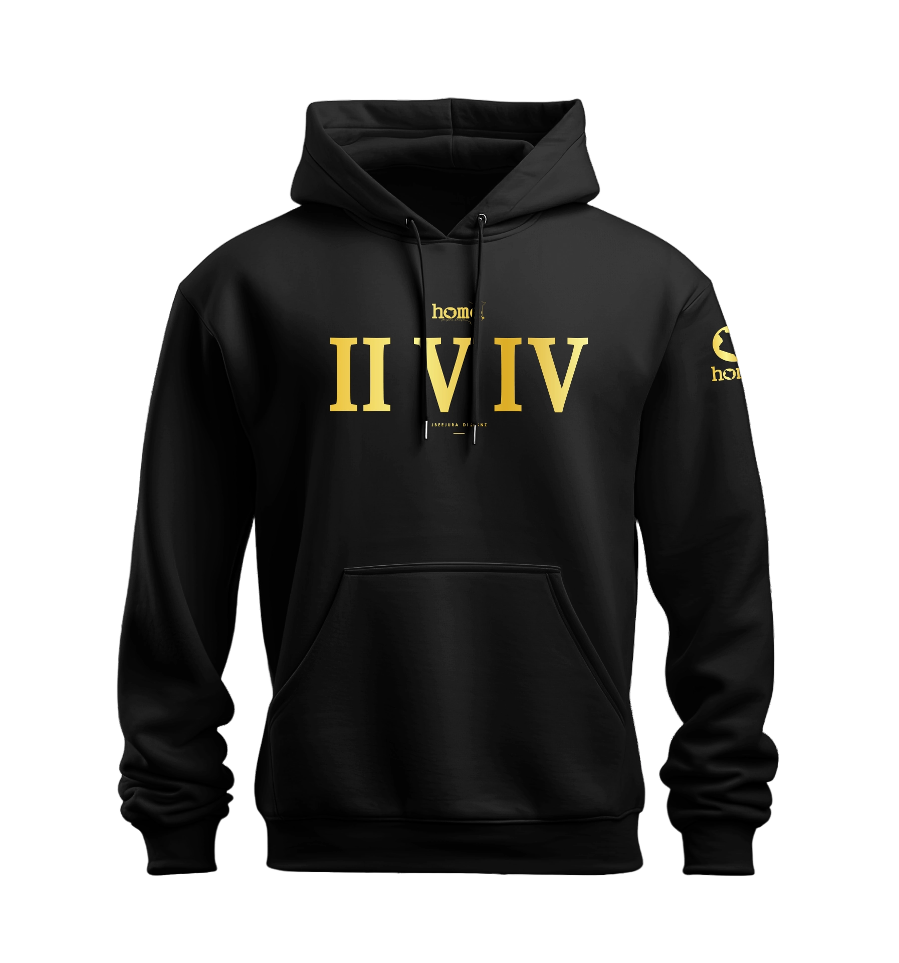 home_254 NUVETRA™ HOODIE WITH A GOLD ROMAN NUMERALS PRINT 