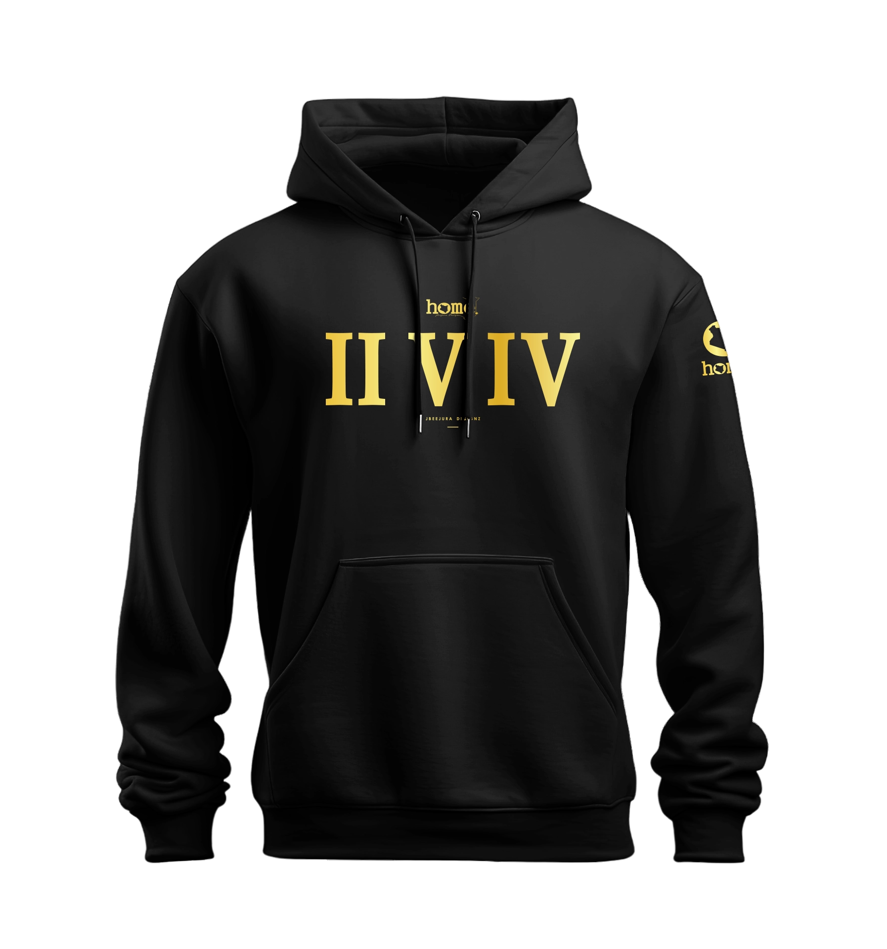 home_254 NUVETRA™ HOODIE WITH A GOLD ROMAN NUMERALS PRINT