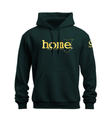 home_254 NUVETRA™ HUNTER GREEN HOODIE WITH A GOLD CLASSIC WORDS PRINT