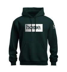 home_254 NUVETRA™ HUNTER GREEN HOODIE WITH A SILVER CLASSIC PRINT