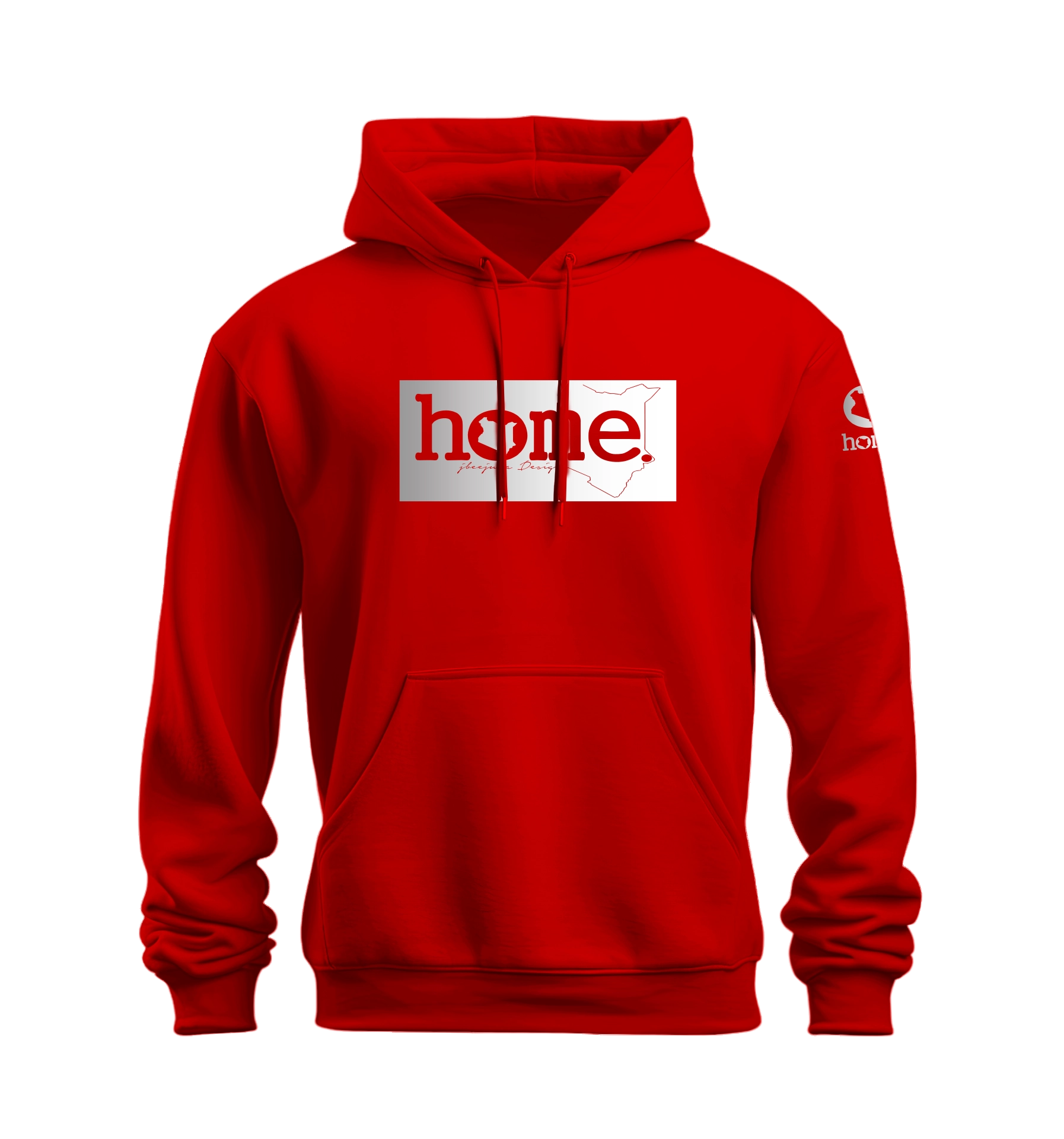 home_254 NUVETRA™ RED HOODIE WITH A SILVER CLASSIC PRINT