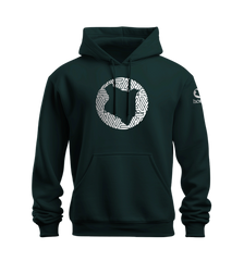 home_254 NUVETRA™ HUNTER GREEN HOODIE WITH A SILVER MAP PRINT